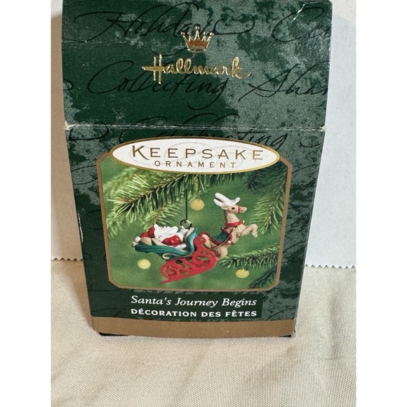 Hallmark Miniature Christmas Ornament Santas Journey Begins Sleigh VTG 2000 - Picture 3 of 9